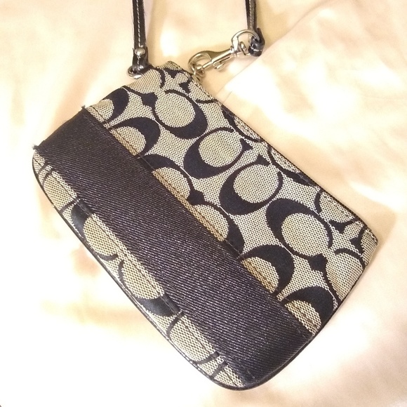 Coach Handbags - Coach Wristlet, Black & Grey, Silver Hardware